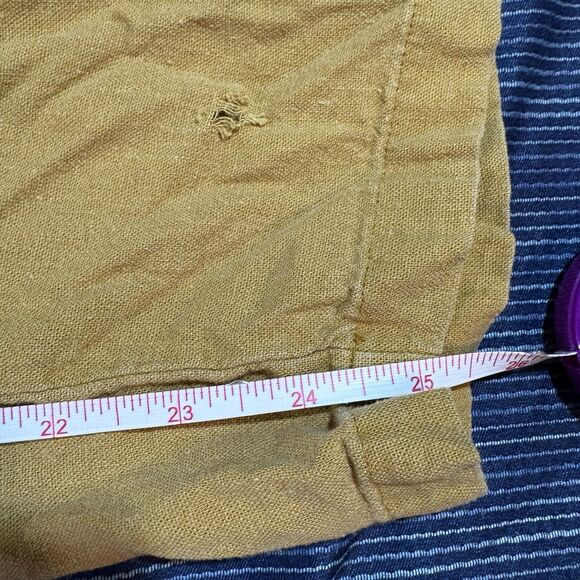 Old Navy Linen Pants Womens M Mustard Yellow Elastic Waist Boho Coastalcore - Picture 6 of 9